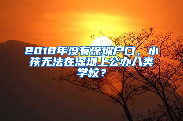 2018年没有深圳户口，小孩无法在深圳上公办八类学校？
