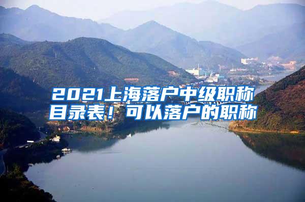 2021上海落户中级职称目录表！可以落户的职称