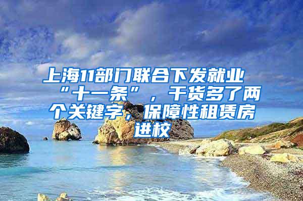 上海11部门联合下发就业“十一条”，干货多了两个关键字，保障性租赁房进校