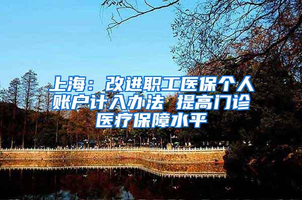 上海：改进职工医保个人账户计入办法 提高门诊医疗保障水平